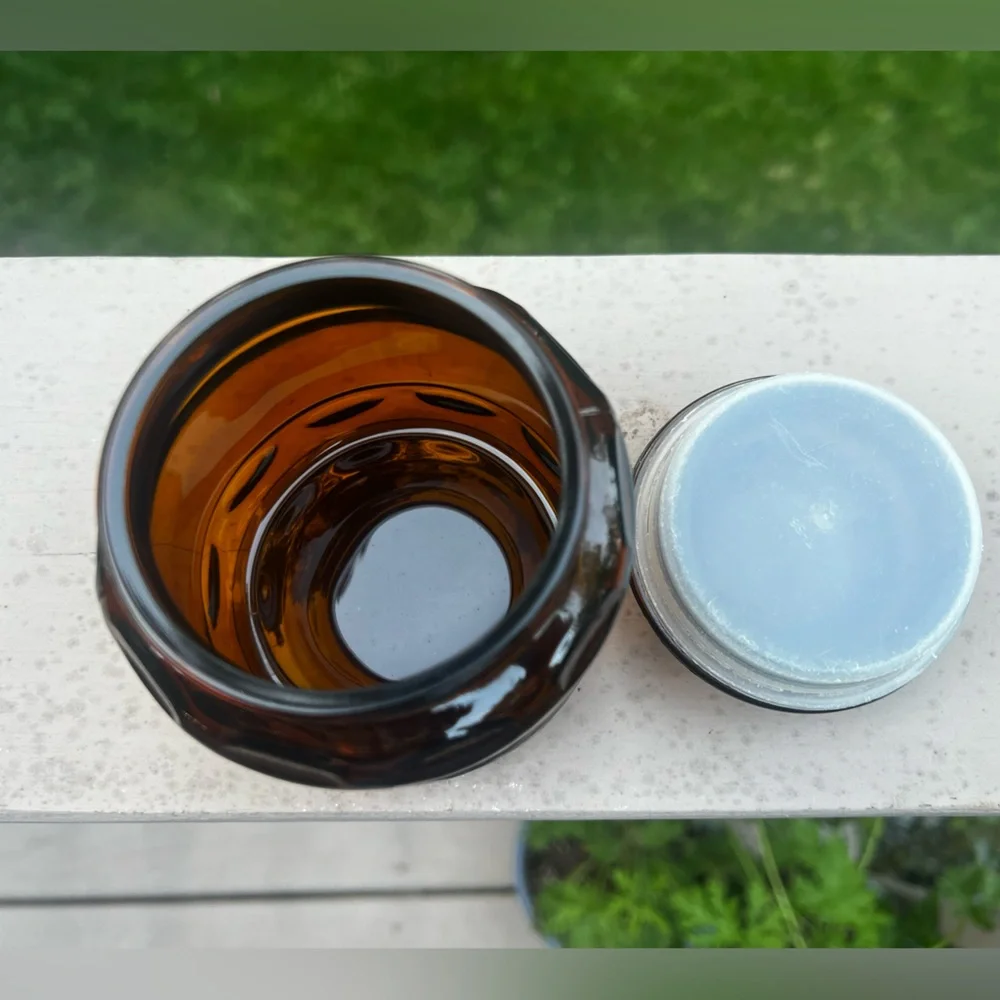 Vintage Amber Glass Apothecary Jar